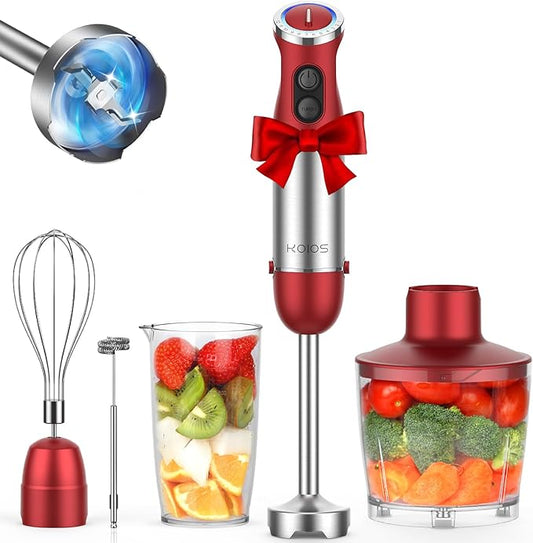 OIOS 5-in-1 Hand Immersion Blender, 1000W 12 Speed Handheld Blender Stick with Copper Motor Stainless Steel Blade,